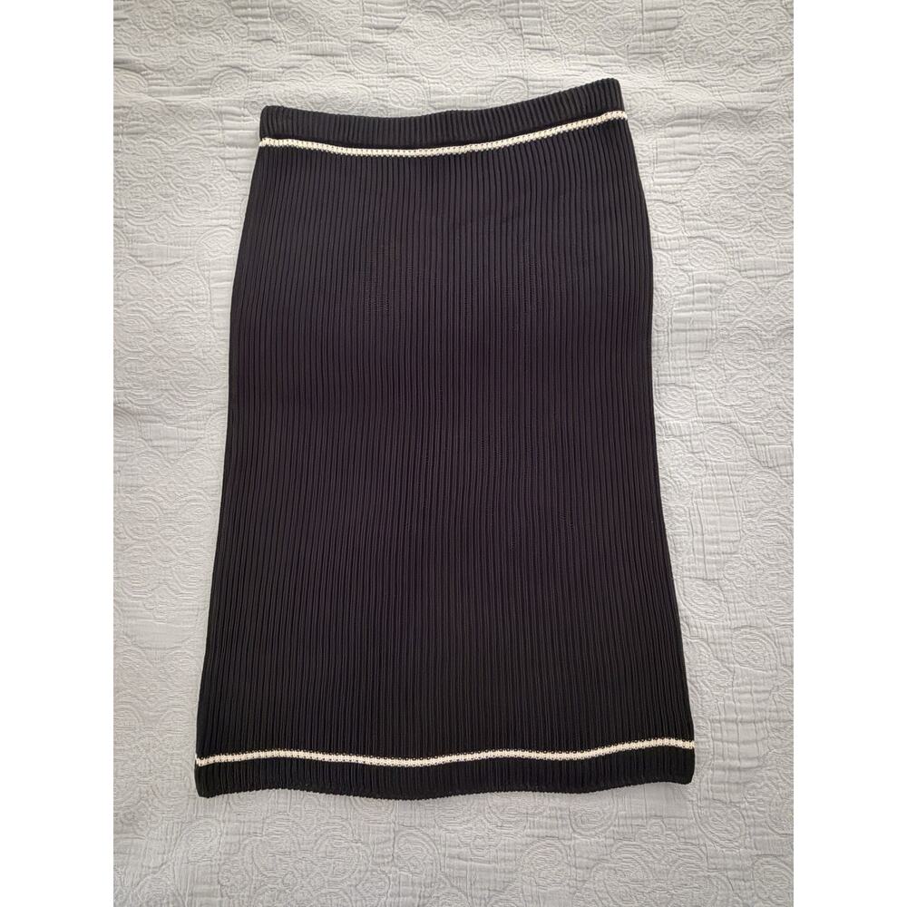 Karl Lagerfeld Skirt Womens 36 Small Pencil Knit Navy Designer Italy VTG 90s Y2K